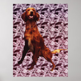 Irish Setter met Lavendar Flower Pattern Poster