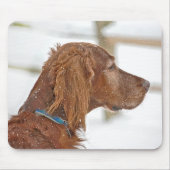 Irish Setter met sneeuwvlokken Muismat (Voorkant)