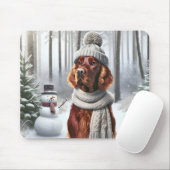 Irish Setter met Snowman Muismat (Met muis)