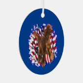 Irish Setter Patriot Metalen Ornament (Voorkant Rechts)