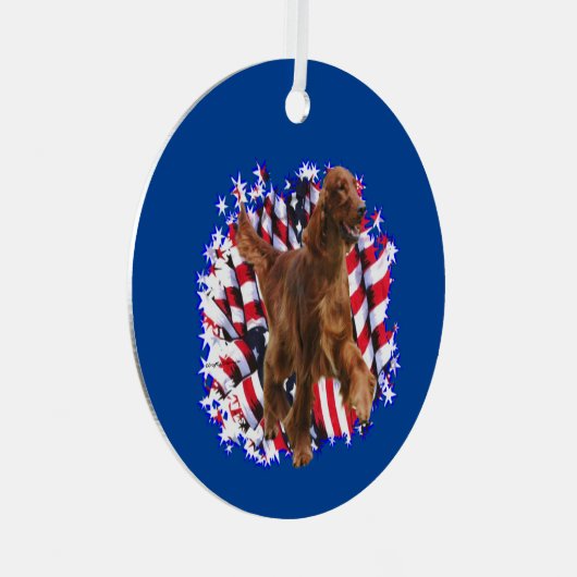 Irish Setter Patriot Metalen Ornament (Voorkant Rechts)