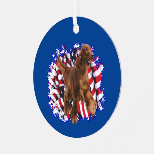 Irish Setter Patriot Metalen Ornament (Voorkant links)