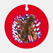 Irish Setter Patriot Metalen Ornament (Achterkant)