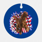 Irish Setter Patriot Metalen Ornament (Voorkant)