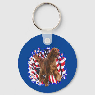 Irish Setter Patriot Sleutelhanger