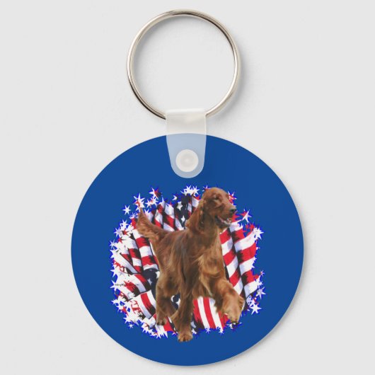 Irish Setter Patriot Sleutelhanger (Voorkant)