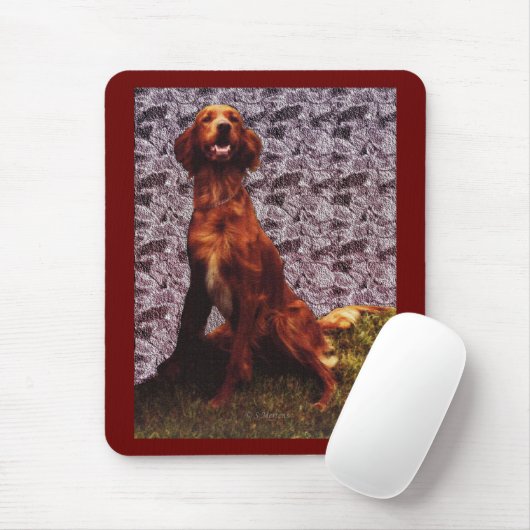 Irish Setter & Patterned Concrete Wall Mousepad Muismat (Met muis)