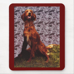 Irish Setter & Patterned Concrete Wall Mousepad Muismat