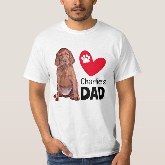 Irish Setter Personalized Dad T-Shirt (Voorkant)