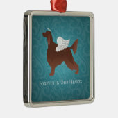 Irish Setter Pet Memorial Angel Dog Design Metalen Ornament (Rechts)