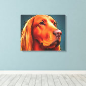 Irish Setter Pet Portrait Black Outline Art Canvas Afdruk (Insitu (Houten vloer))