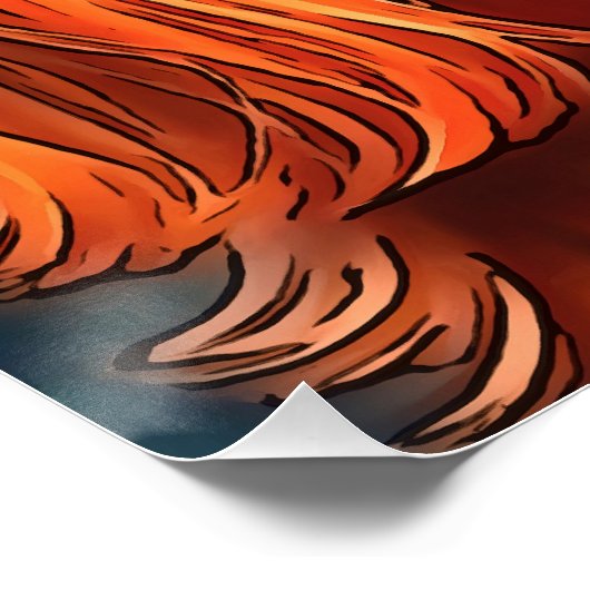 Irish Setter Pet Portrait Black Outline Art Perfect Poster (Hoek)