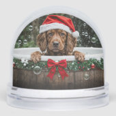 Irish Setter Puppy Dog Cute Christmas Holiday Sneeuwbol (Voorkant)