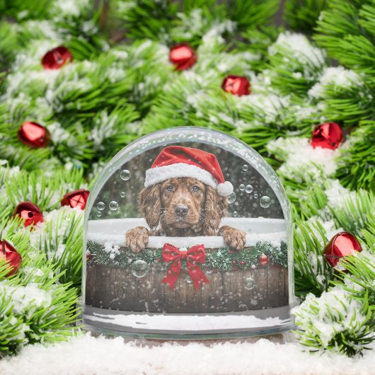 Irish Setter Puppy Dog Cute Christmas Holiday Sneeuwbol (Kerstmis)