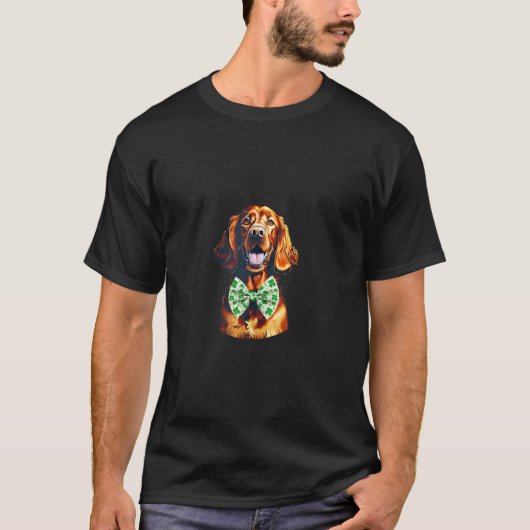 IRISH SETTER ras 4 bladklaver boog stropdas DOG DA T-shirt (Voorkant)