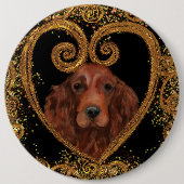 IRISH SETTER RONDE BUTTON 6,0 CM (Voorkant)