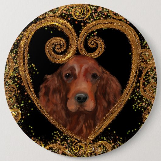 IRISH SETTER RONDE BUTTON 6,0 CM (Voorkant)