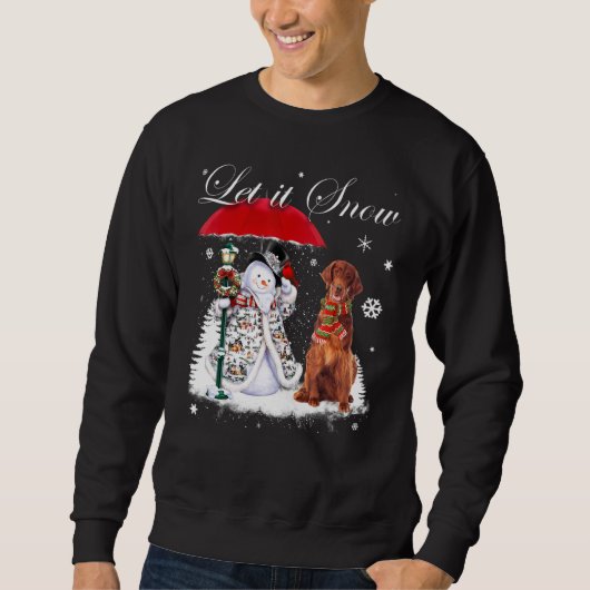 Irish Setter Santa Dog Kerstmis Snowman Xmas Paja Trui (Voorkant)