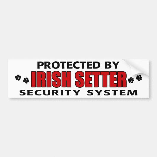 Irish Setter Security Bumpersticker (Voorkant)