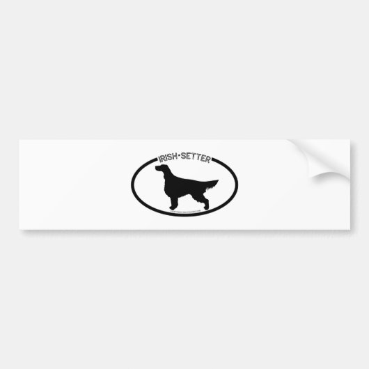 Irish Setter Silhouette Black Bumpersticker (Voorkant)