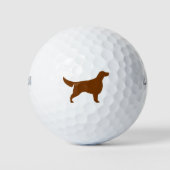 Irish Setter Silhouette Golfballen (Voorkant)
