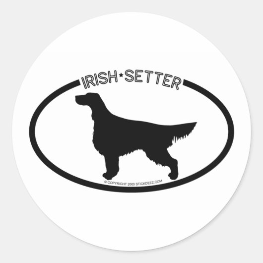 Irish Setter Silhouette Zwart Sticker (Voorkant)