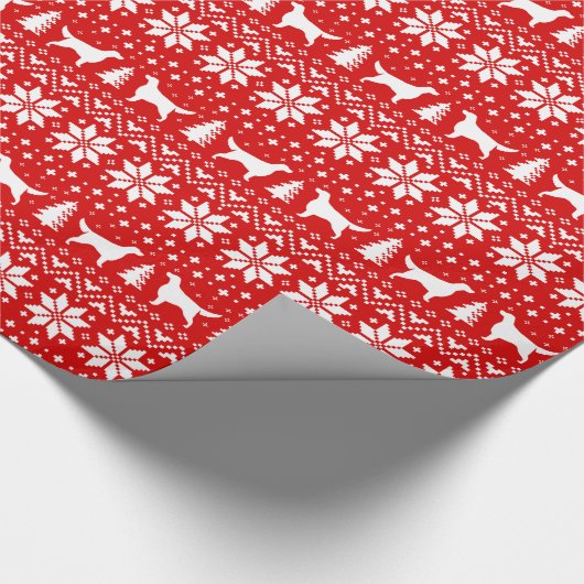 Irish Setter Silhouettes Dogs Kerstfeestdag Cadeaupapier (Hoek)