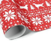 Irish Setter Silhouettes Dogs Kerstfeestdag Cadeaupapier (Rol Hoek)