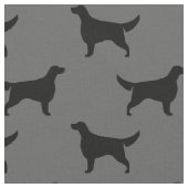 Irish Setter Silhouettes Pattern Black and Grey Stof (Close Up)