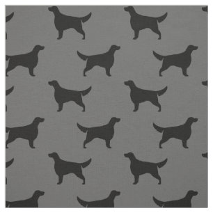 Irish Setter Silhouettes Pattern Black and Grey Stof