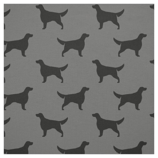 Irish Setter Silhouettes Pattern Black and Grey Stof (Swatch)