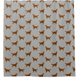Irish Setter Silhouettes Pattern Douchegordijn