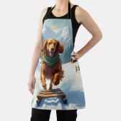 Irish Setter Sledding Adventure Christmas Painting Schort (Insitu)