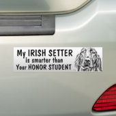Irish Setter - Smarter dan eremstudent - grappig Bumpersticker (Op auto)