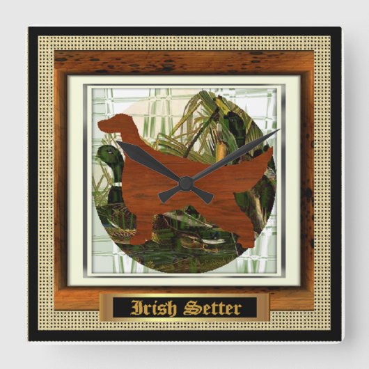Irish Setter Sporting Gifts Vierkante Klok (Voorkant)
