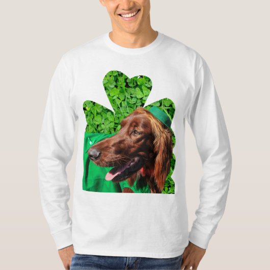 Irish Setter St. Patrick's Mannen Lg Sleeve T-Shir T-shirt (Voorkant)