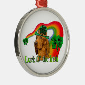 Irish Setter St Patricks Metalen Ornament (Rechts)