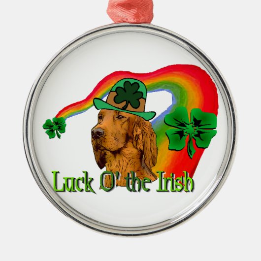 Irish Setter St Patricks Metalen Ornament (Voorkant)