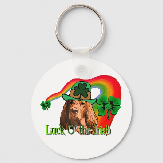 Irish Setter St. Patricks Sleutelhanger (Voorkant)
