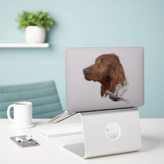 Irish Setter Sticker (Laptop op bureau)