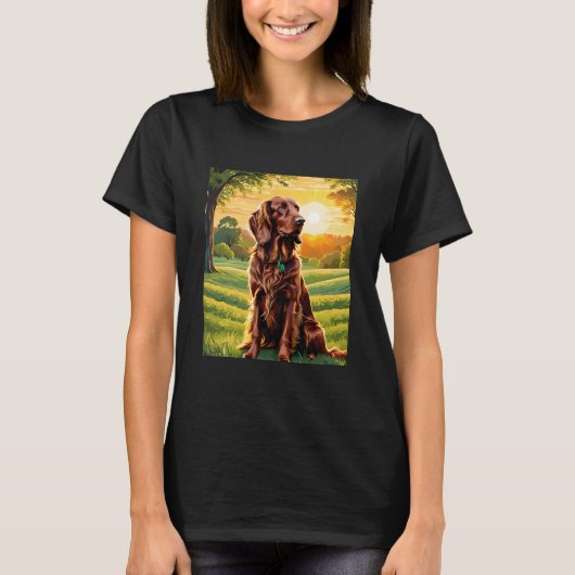 IRISH SETTER SUN BACK DROP T-SHIRT (Voorkant)