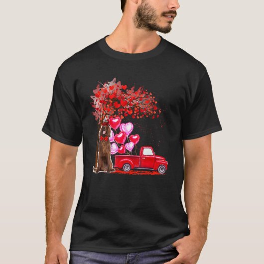 Irish Setter Sunbril Hearts Tree Pickup Truck C T-shirt (Voorkant)