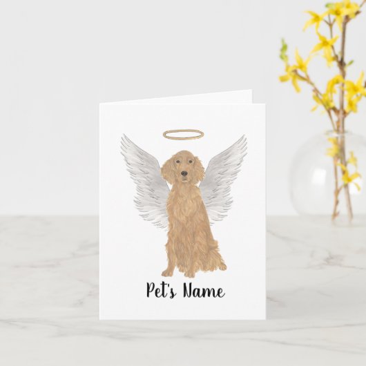 Irish Setter Sympathy Memorial Kaart (Gele Bloem)