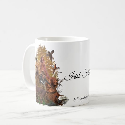 Irish Setter Tapestry Faux Canvas Print Acrylic P Koffiemok (Voorkant links)