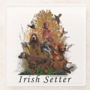 Irish Setter Tapestry T-Shirt Sleutelhanger Button Glazen Onderzetter
