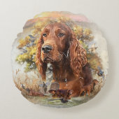 Irish Setter - Ultimate Upland Bird Dog Rond Kussen (Voorkant)