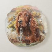 Irish Setter - Ultimate Upland Bird Dog Rond Kussen (Achterkant)