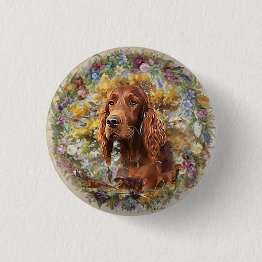 Irish Setter - Ultimate Upland Bird Dog Ronde Button 3,2 Cm (Voorkant)