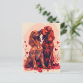 Irish Setter Valentijnsdag Briefkaart (Staand voorkant)