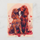 Irish Setter Valentijnsdag Briefkaart (Voorkant)
